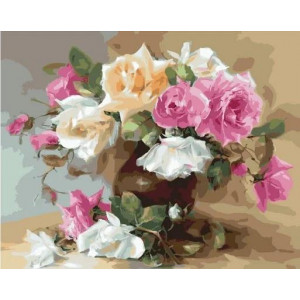 Картина по номерам "Ваза с розами"