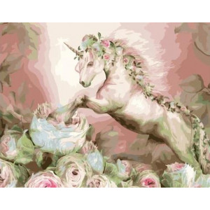 Картина по номерам "Единорог в цветах"
