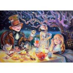 Картина по номерам "Алиса и шляпных дел мастер"