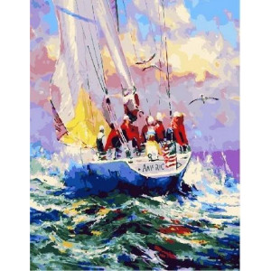 Картина по номерам "Яхта в морі"