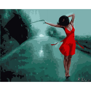 Картина по номерам "Танцующая под дождём"