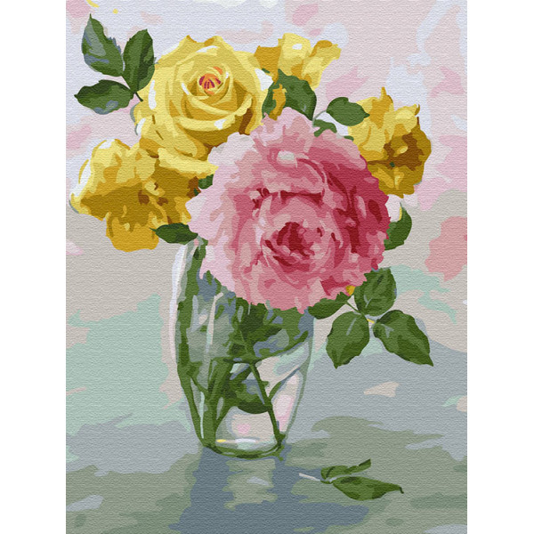 Картина по номерам "Бузин. Пионы и розы"