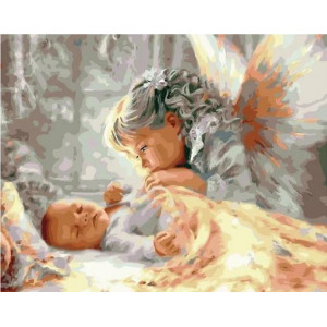 Картина по номерам "Ангел и младенец"