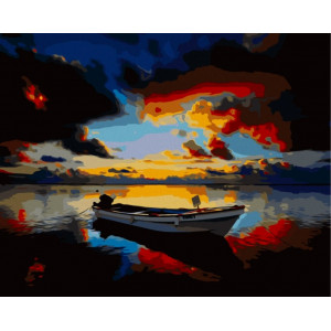 Картина по номерам "Лодка и небо"