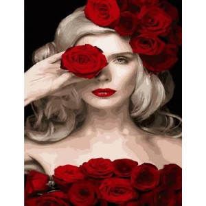 Картина по номерам "Платье из роз"
