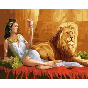 Картина по номерам "Клеопатра со львом"