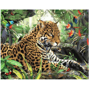 Картина по номерам "Гепард в тропиках"