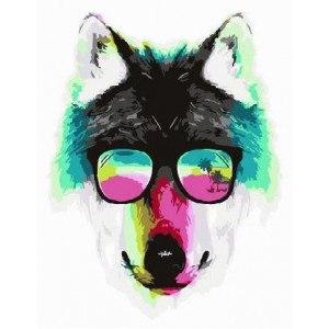 Картина по номерам "Волк в очках"