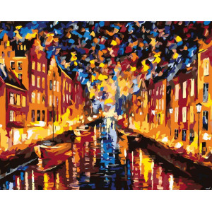 Картина по номерам "Ночной Копенгаген"