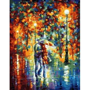 Картина по номерам "Вдвоем под зонтом"