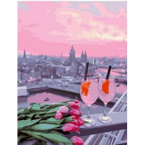 Картина по номерам "Розовый закат для двоих"