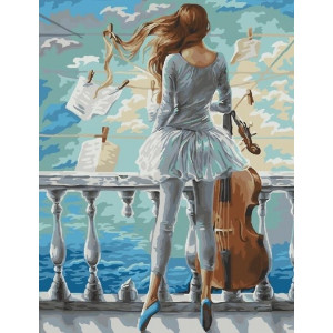 Картина по номерам "Море та віолончель"