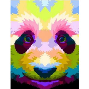 Картина по номерам "Радужная панда"