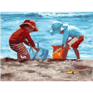 Картина по номерам "Дети на пляже"