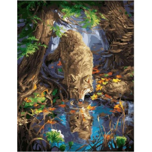 Картина по номерам "Волк у воды"