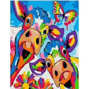 Картина по номерам "Разноцветные коровки"