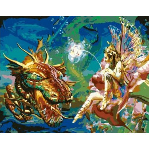 Картина по номерам "Фея и дракон"