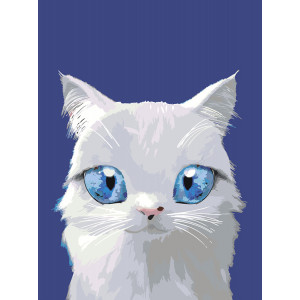 Картина по номерам "Кішечка Серебрянка"