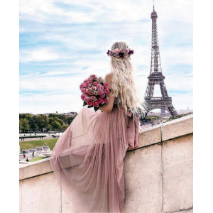 Картина по номерам "Девушка в Париже"