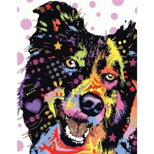 Картина по номерам "Разноцветная собака"