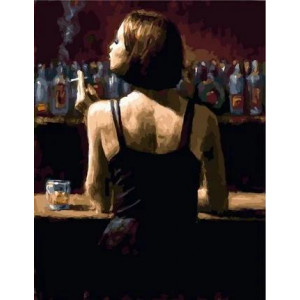Картина по номерам "Девушка у бара"