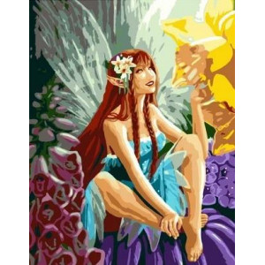 Картина по номерам "Сказочная цветочная фея"
