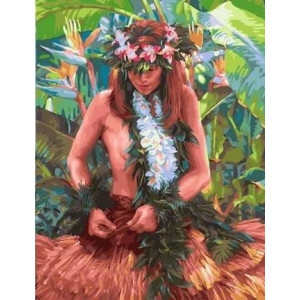 Картина по номерам "Гавайская девушка"