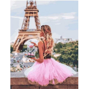 Картина по номерам "Розовые оттенки Парижа"