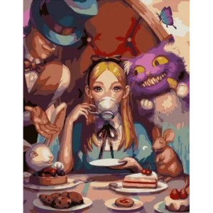 Картина по номерам "Чаепитие с Алисой"