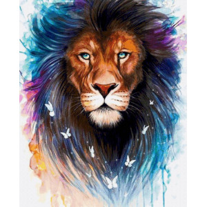 Картина по номерам "Барвистий лев"