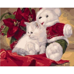 Картина по номерам "Белый котенок"