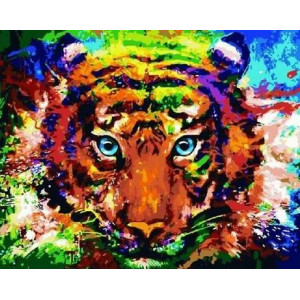 Картина по номерам "Блакитноокий тигр"