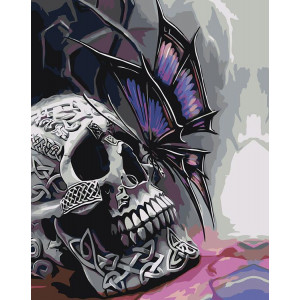 Картина по номерам "Skull and butterfly"