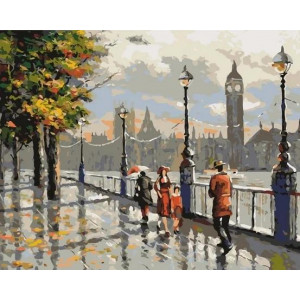 Картина по номерам "Дождливый и ветреный Лондон"