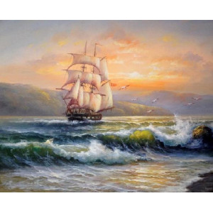 Картина по номерам "Корабль на хвилях"