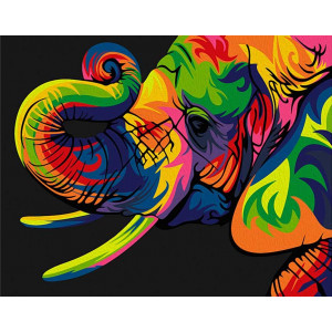 Картина по номерам "Радужный слон"