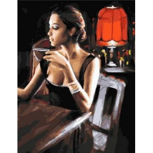 Картина по номерам "Тихий вечер в кафе"