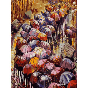 Картина по номерам "Осенние зонты"