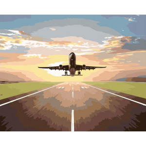 Картина по номерам "Взлетающий самолёт"