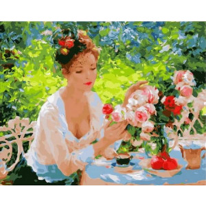 Картина по номерам "Завтрак в летнем саду"