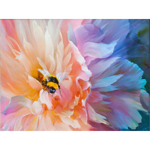 Картина по номерам "Пчелка на цветке"