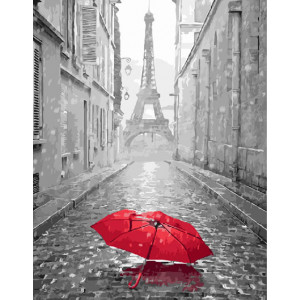 Картина по номерам "Парижский зонтик"