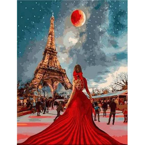 Картина по номерам "Оттенки красного в Париже"