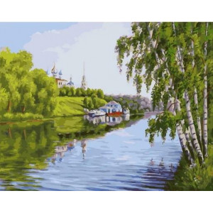 Картина по номерам "Церковь у реки"