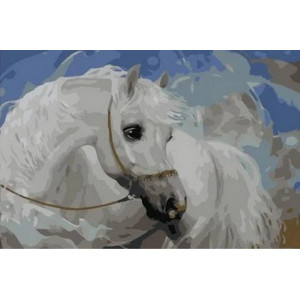 Картина по номерам "Белая лошадка"
