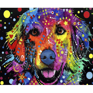 Картина по номерам "Різнокольоровий собака"