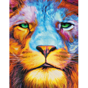 Картина по номерам "Разноцветный лев"