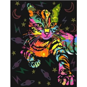 Картина по номерам "Космическая кошка"