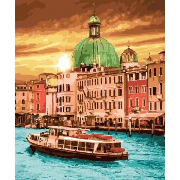 Картина по номерам "Яркий закат Венеции"