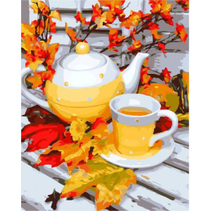 Картина по номерам "Осеннее чаепитие"